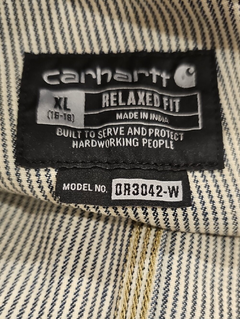 Carhartt Women's Gray Stripe Cotton Work Overalls; NWT; XL - Picture 9 of 10